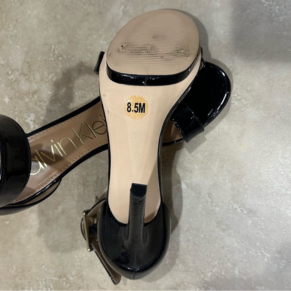 Calvin Klein Black Stiletto Heels with Ankle Strap